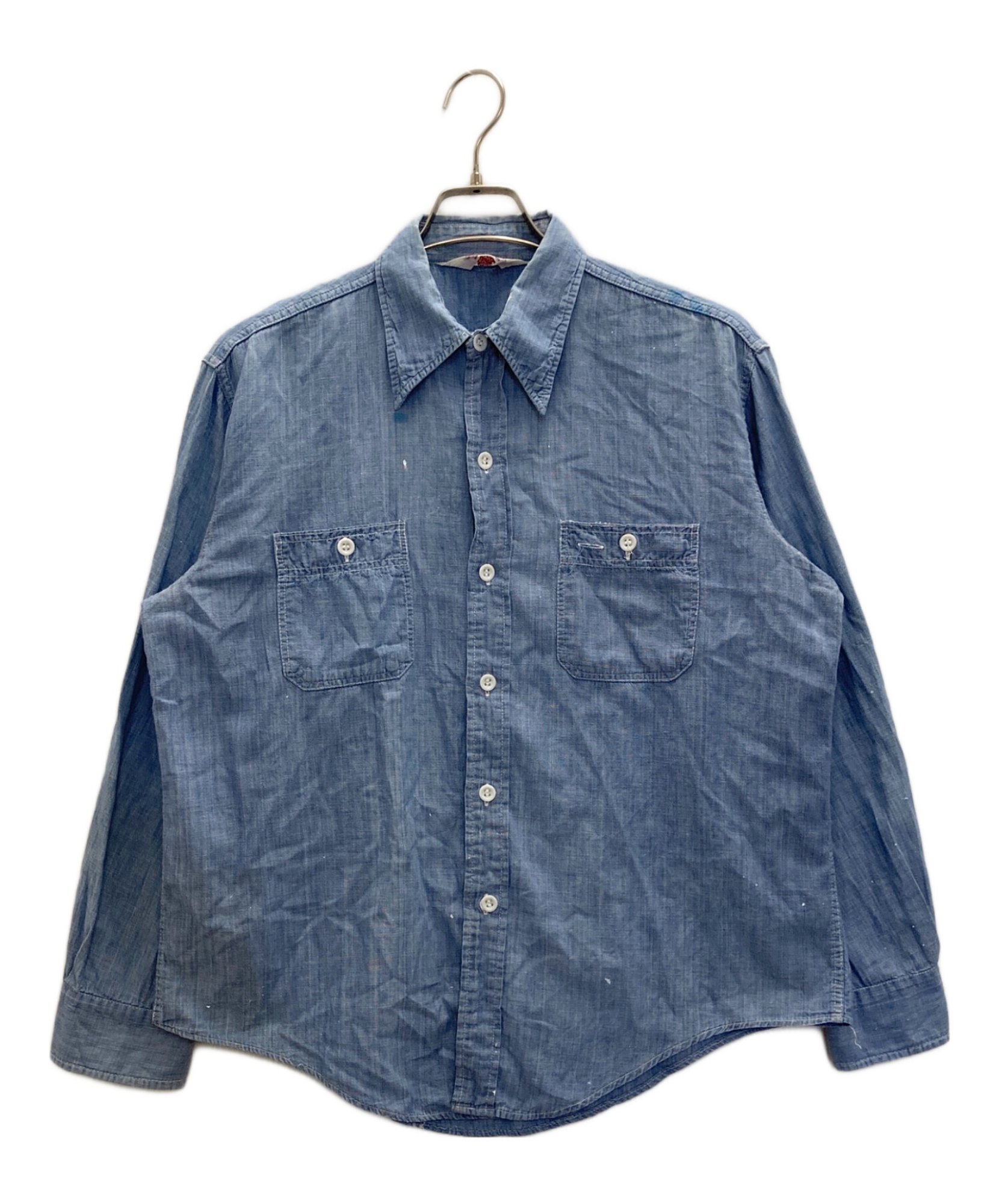 K◆KING KOLE 60~70's シャンブレーシャツ ヴィンテージ グレー King Kole / キングコール】60s シャンブレーシャツ | 味わい深い