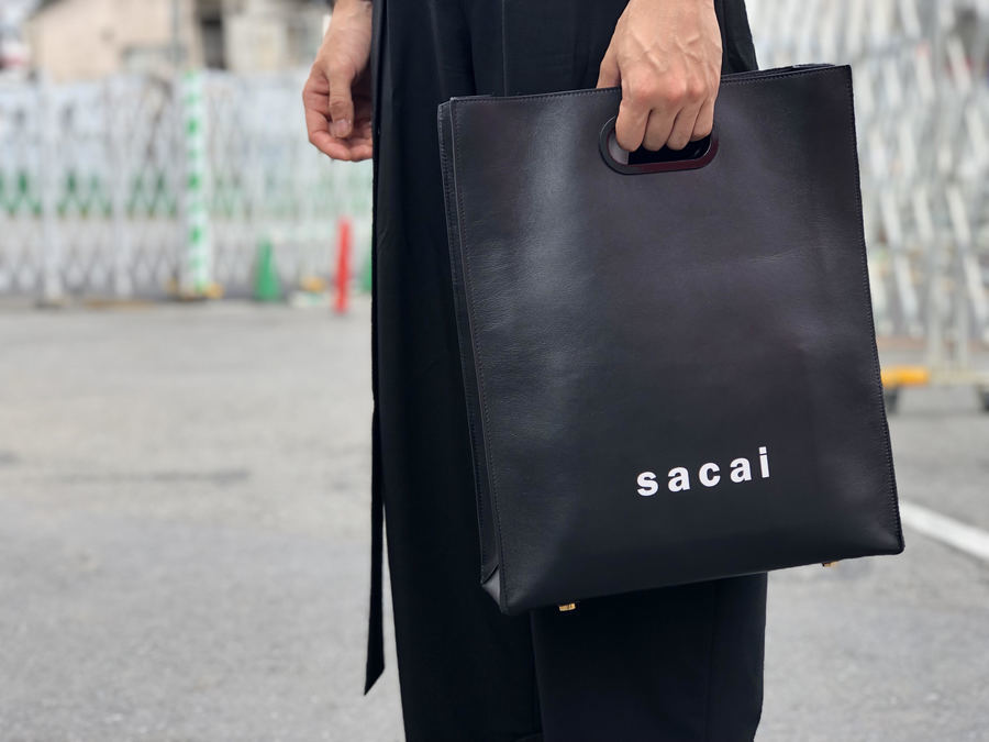 白木/黒塗り SACAI New Shopper Bag Medium - 通販 - www 