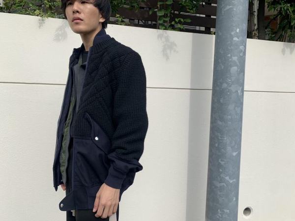 ジャケット・アウターsacai Quilt Knit/Wool LAYERED BLOUSON 3