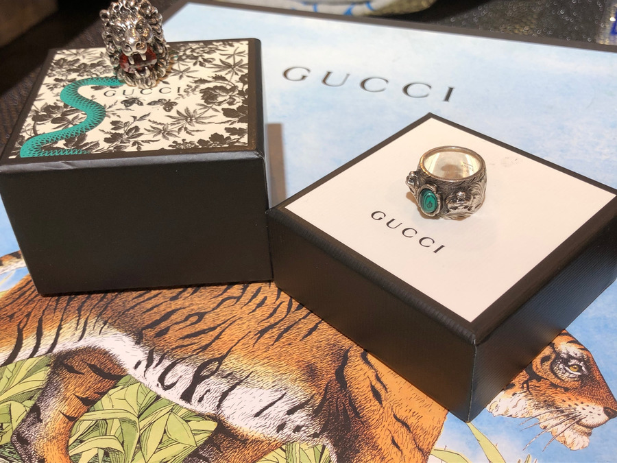 GUCCI / グッチ より現行モデルのアニマルモチーフのシルバーリングが2