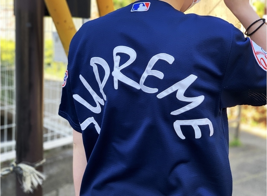 supreme×newyork yankees baseball jersey