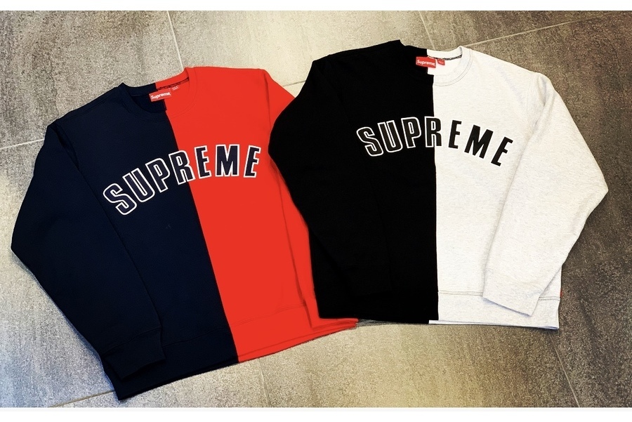 supreme/シュプリーム/から18AW/split crewneck sweatshirtのご紹介