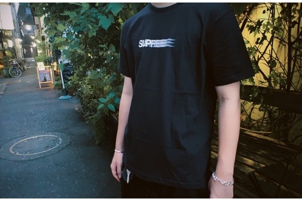 SUPREME MOTION LOGO TEE BLACK