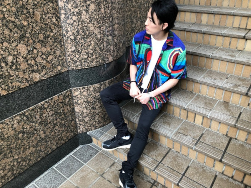 オープンカラーシャツのメンズ