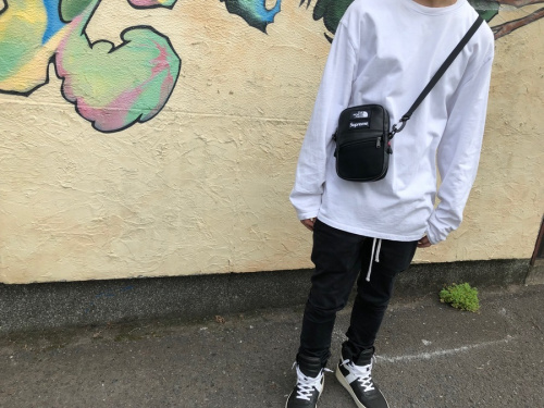 シュプリーム × ノースフェイスのLeather Shoulder Bag