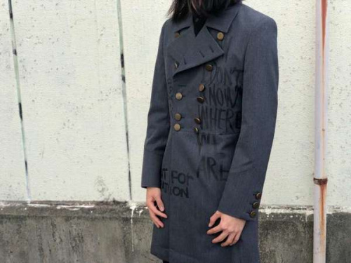 コムデギャルソンオムプリュスエバーグリーンのダブルコート