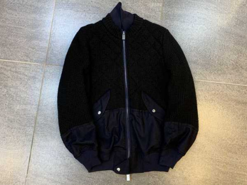 Quilt Knit/Wool LAYERED BLOUSONの16AW