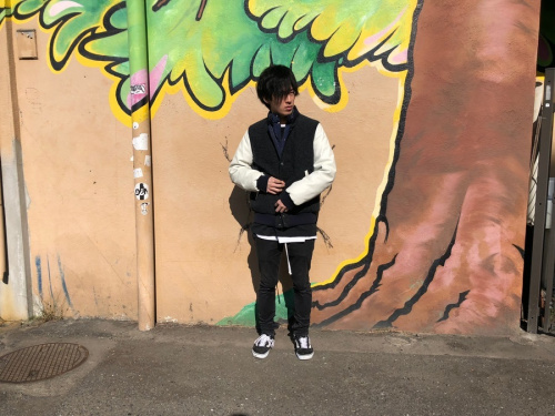 リバーシブルダウンブルゾンのメンズ