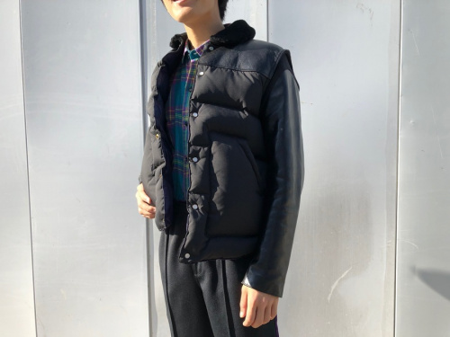 レザースリーブダウンジャケットの12AW