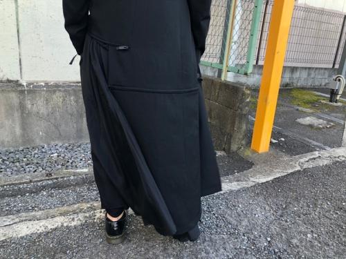 ウールギャバスタンドファスナーコート