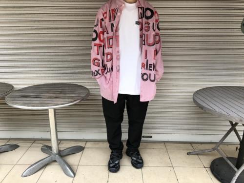 プリントストライプシャツの17SS