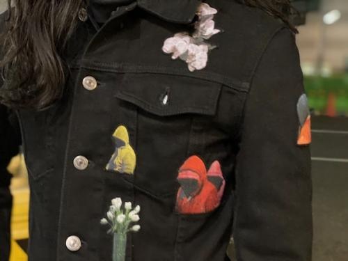 ディオール オムのパッチワークデニムジャケット