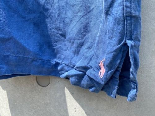 ヴィンテージリネンオープンカラーシャツのメンズ