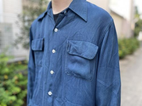 60'Sヴィンテージオープンカラーシャツのメンズ