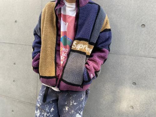 シュプリームのリバーシブルカラーブロック フリースジャケット