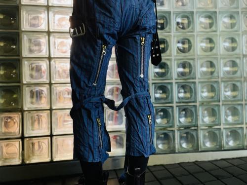 ストライプボンテージパンツのヴィンテージ古着