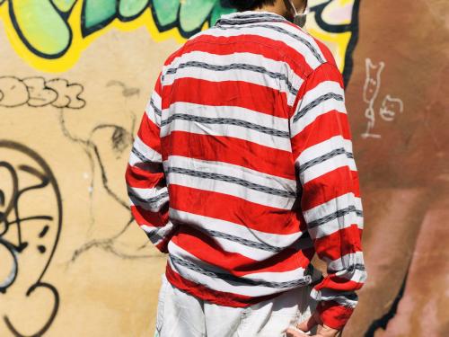 90'sオールドレーヨンシャツのメンズ