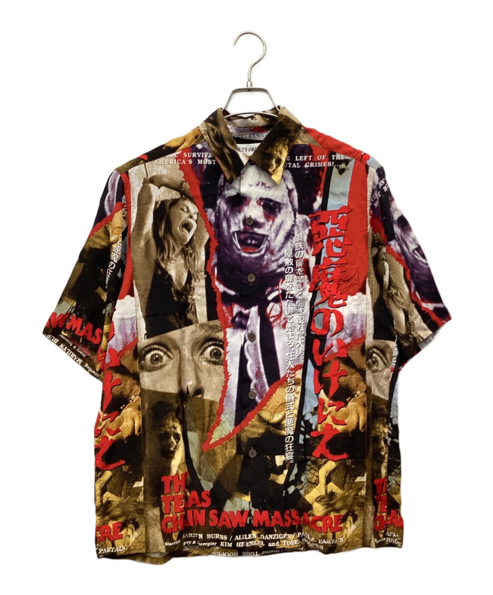 WACKO MARIA ワコマリア × THE TEXAS CHAINSAW MASSACRE S/S HAWAIIAN SHIRT 悪魔の生け贄 開襟シャツ 半袖シャツ アロハシャツ ブルー WACKO MARIA / ワコマリア】THE TEXAS CHAINSAW MASSACRE HAWAIIAN