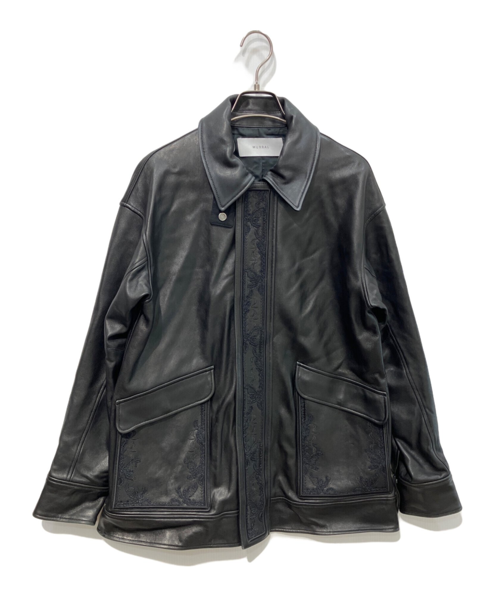MURRAL カットアウトジャケット MURRAL / ミューラル】Framed embroidery leather jacket | 額縁