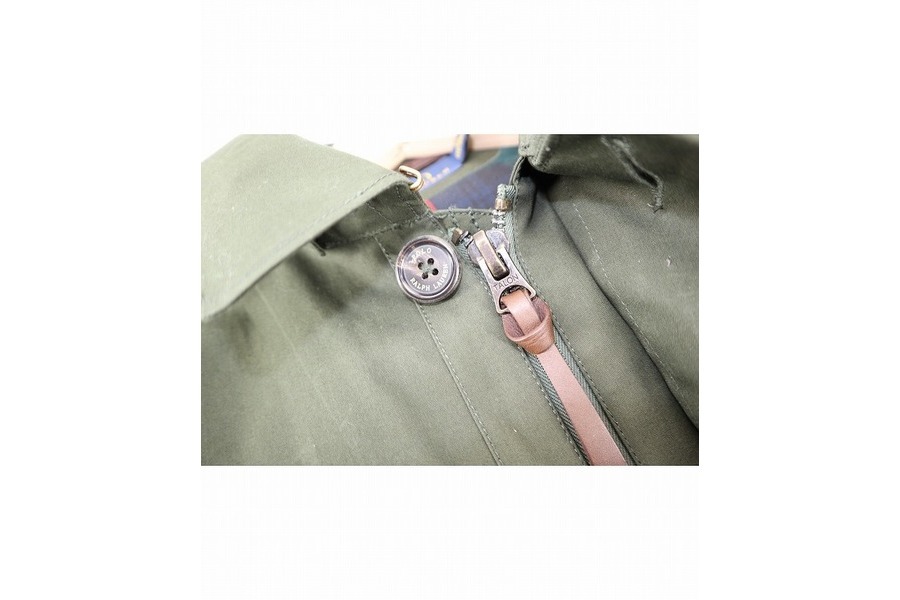 285 POLO RALPH LAUREN ネイビー ショップコート　ゴム引き POLO RALPH LAUREN/ポロ ラルフローレン】ゴム引きフーデット