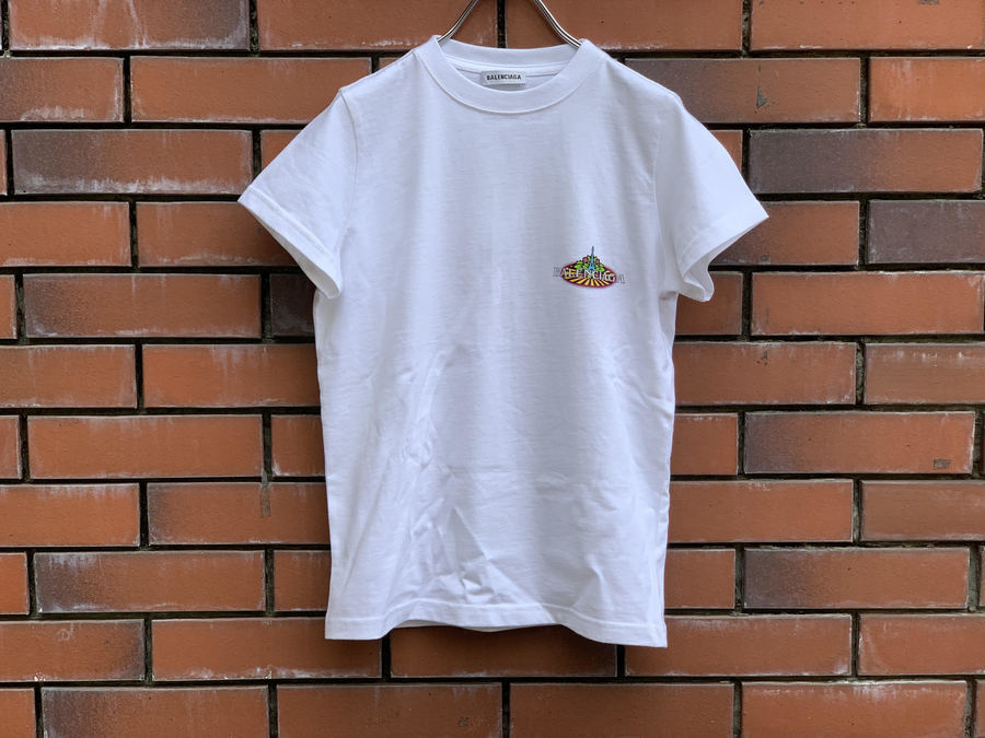 バレンシアガ　BONJOUR tシャツ Balenciaga Bonjour Paris T-Shirt - Fuchsia | Editorialist