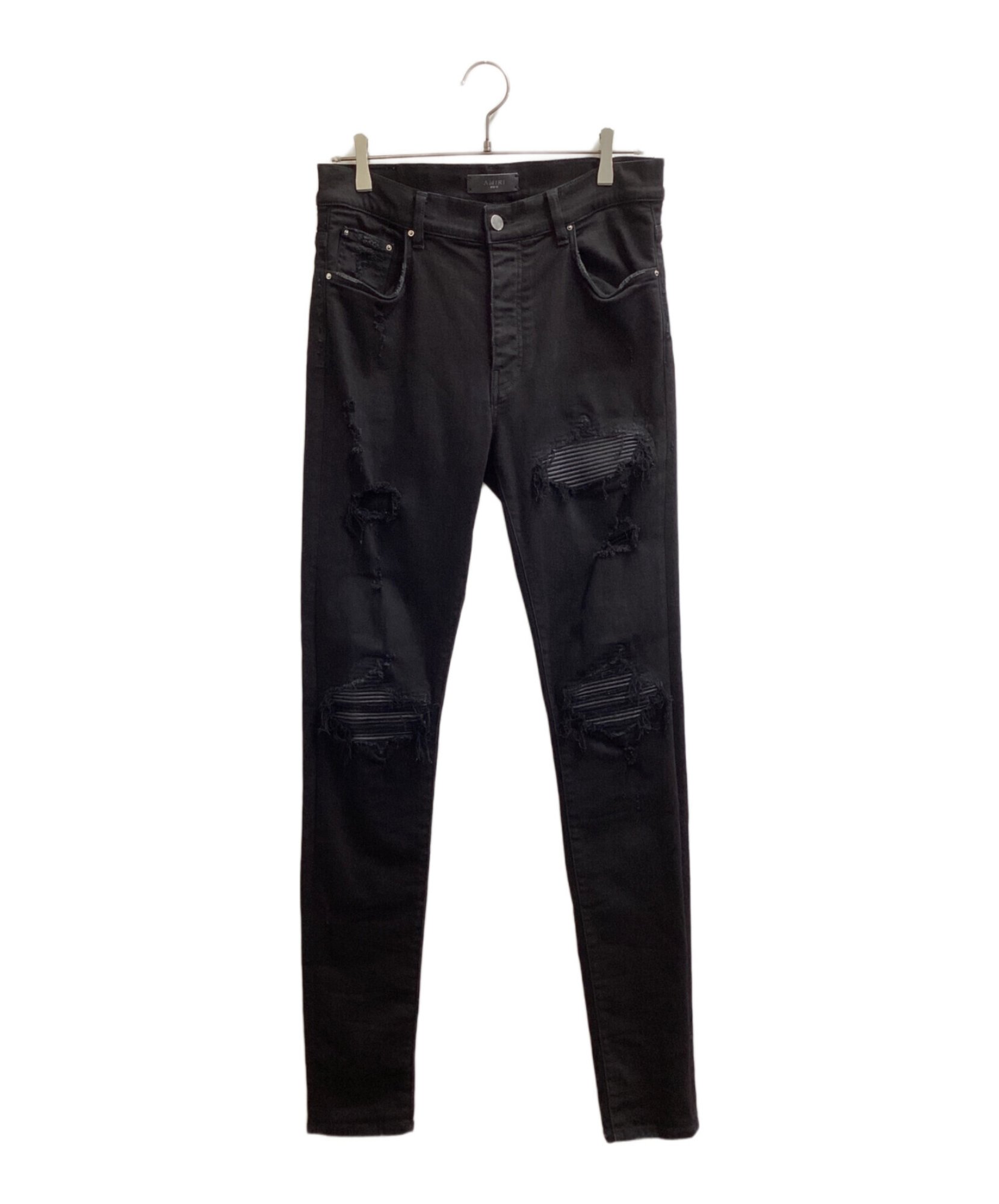AMIRI / アミリ】蛇腹 クラッシュ加工 バイカー デニムパンツ | 圧倒的
