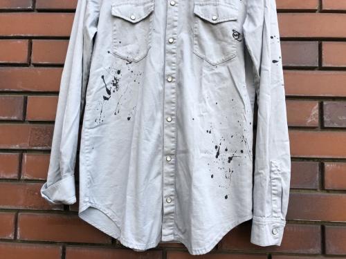 アレンキーサンダーマックイーンのペイント加工ウエスタンシャツ