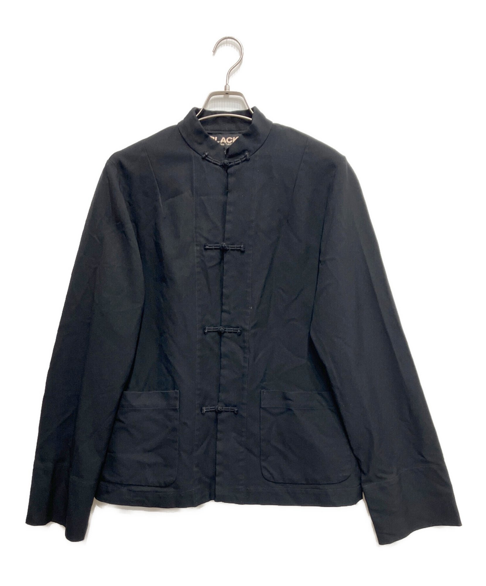 Black Comme des garçons ロングチャイナジャケット L BLACK COMME des GARCONS / ブラックコムデギャルソン】独特の風合いを