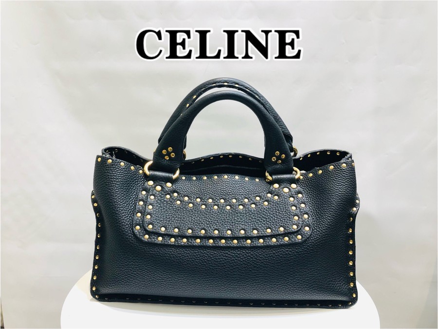 ＃CELINE セリーヌ ブギーバッグ ハンドバッグ　ボルドー スタッズ