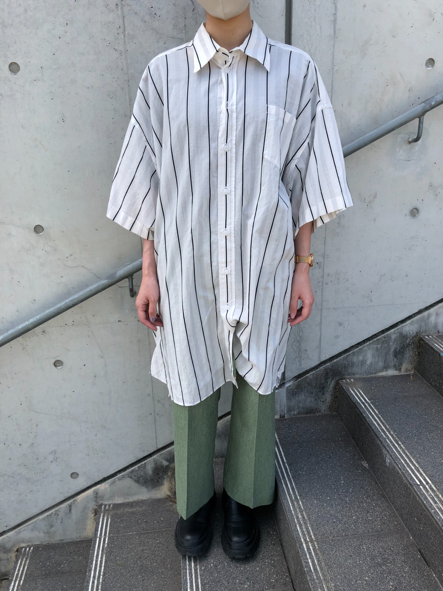 Maison Margiela ④ ストライプビッグシャツ オーバーサイズ