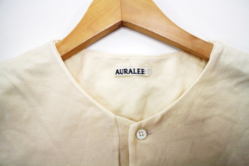 オーラリーのHIGH GAUGE PIQUE DOUBLE HENLEY NECK