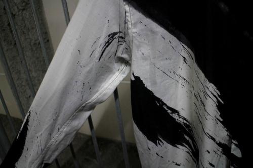 総柄比翼シャツのメンズ