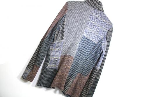 ツィード天竺パッチワークジャケットのレディース