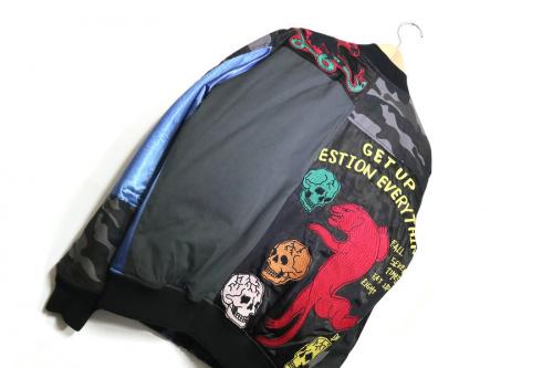 ディーゼルのパッチワークボンバージャケット