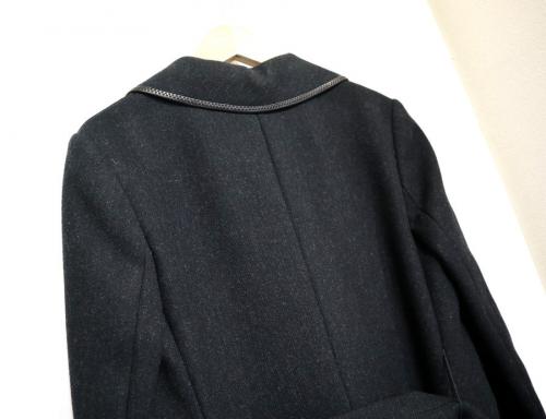 レザーパイピングコートのレディース