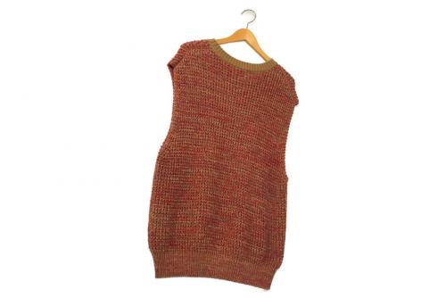 キャバンのコットンカシミヤワッフルMIXクルーネック