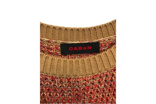 コットンカシミヤワッフルMIXクルーネックのメンズ