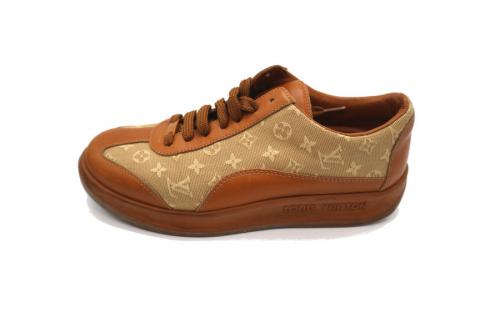 ルイ ヴィトン　のレザー切替モノグラムキャンバススニーカー