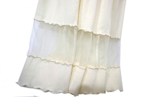 リブロングワンピースのレディース