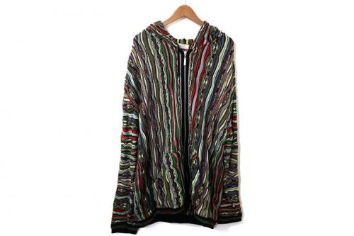 オーバーサイズニットジップパーカーのメンズ