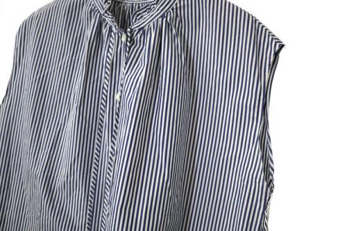 ストライプフリルノースリーブブラウスの21SS