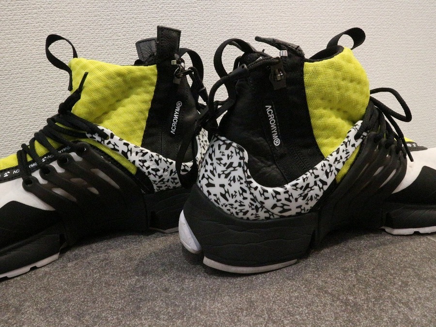 NIKE ナイキ サイズ:26.0cm / ACRONYM AIR PRESTO MID (AH7832-100) / アクロニウム プレスト ミッド / ホワイト ブラック ダイナミックイエロー / US8 / ミドルカット スニーカー シューズ 靴 / コラボ【メンズ】【中古】【K4522】 NIKE/ナイキ×ACRONYM/アクロニウム】AIR PRESTO MID UTILITY AH7832