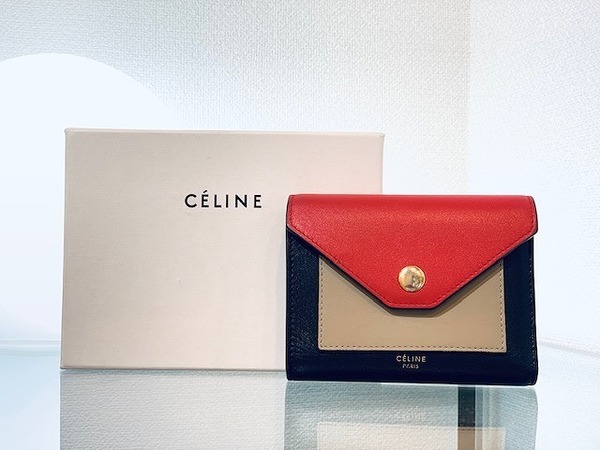 CELINE バイカラー 二つ折り 財布