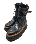 sacai / サカイ】バックプリーツデザインウール切替カーディガン | 360
