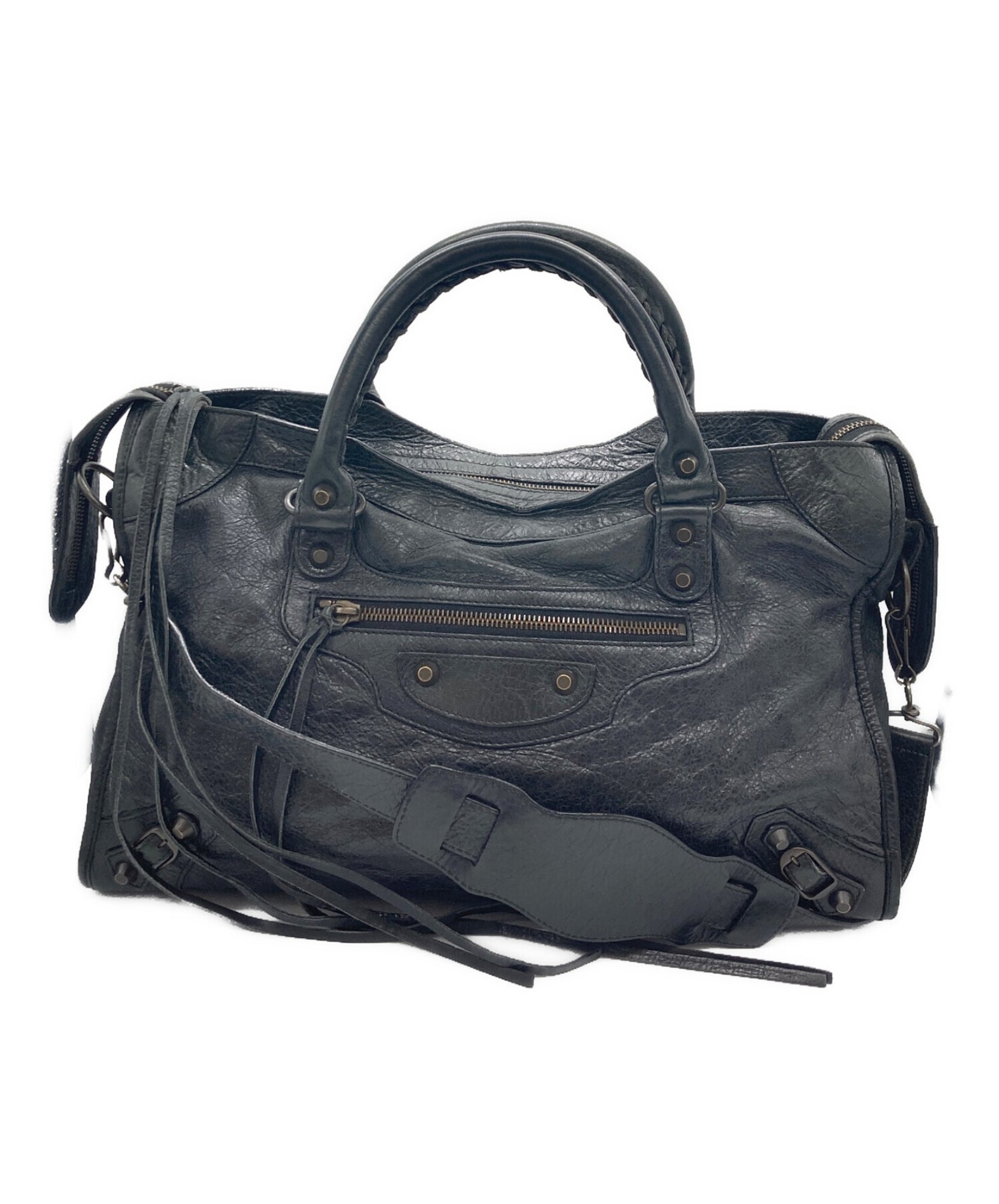 BALENCIAGA クラシック シティ ネイビー 2way ショルダーバッグ 楽天