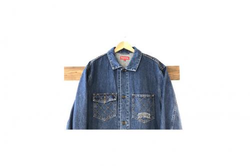 diamond stitch denim chorecoatのビッグシルエット
