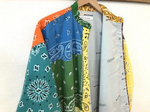 パッチワークバンダナシャツのメンズ