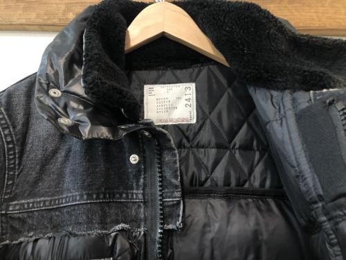 サカイのデニムディティールパデッドジャケット