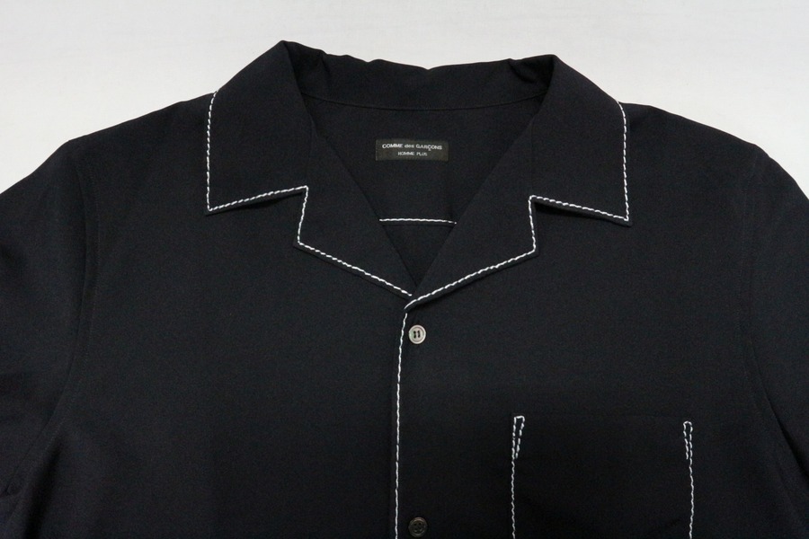 【COMME des GARÇONS SHIRT】極美品ステッチワークジャケット tao タオ ビッグボタン ノーカラージャケット