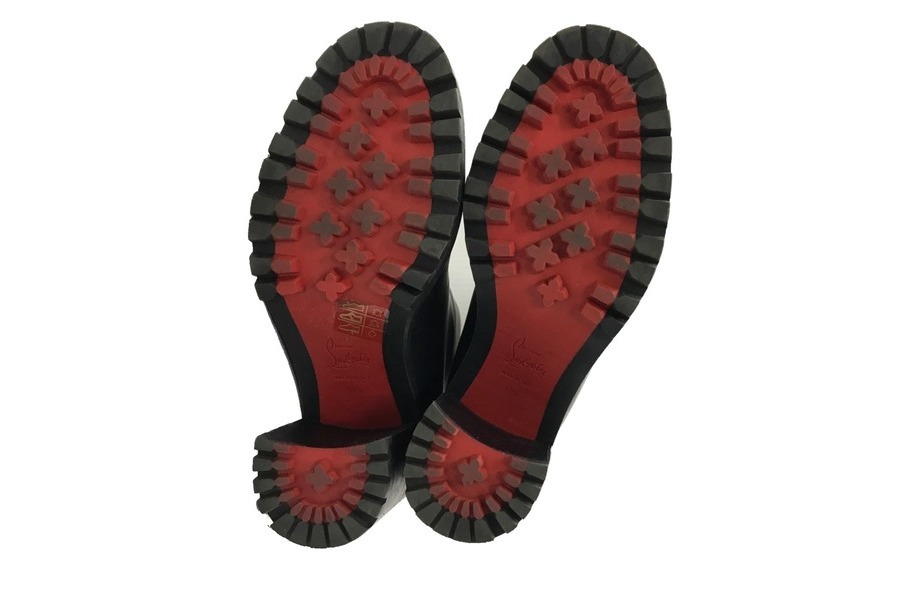 Christian Louboutin　ファー　スタッズ　ショートブーツ　37 Christian Louboutinファースタッズショートブーツ37